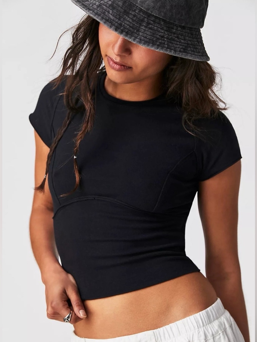 Free People Protagonist Tee NWT Size XS We The Free Crop Cap Sleeve FP Top